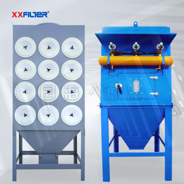 12筒小型脈沖反吹濾筒除塵器